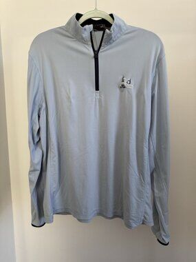 Greyson Golf Quarter Zip Men's Medium Blue Performance Stretch Pullover